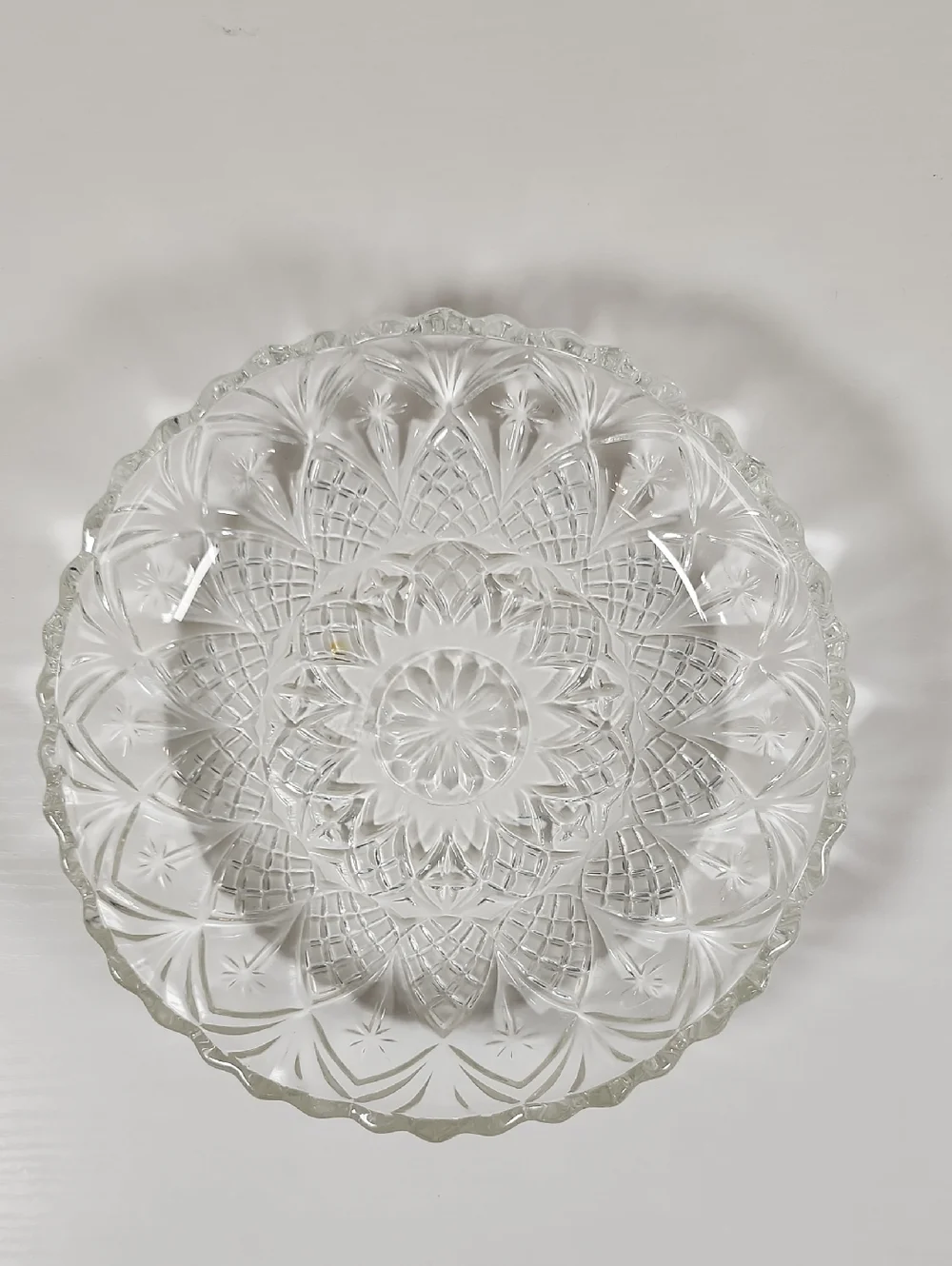 Clear Pressed Glass Decorative Serving Plate